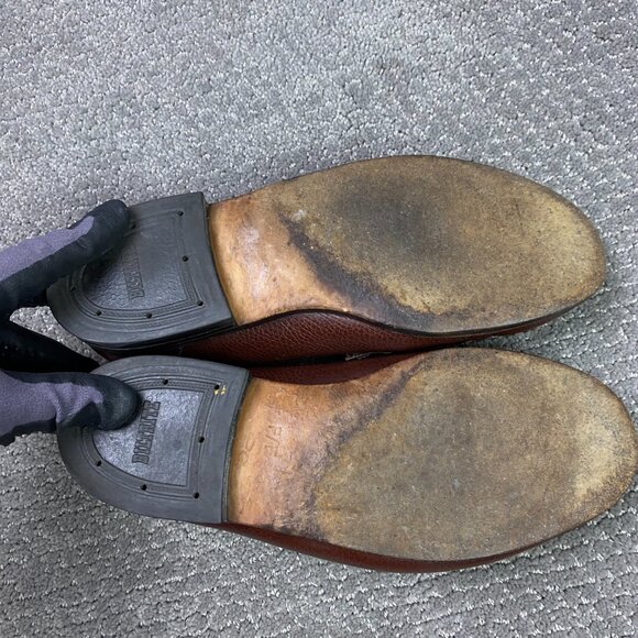 Hartt Leather Loafers Shoes Men's 10 F Brown Hand Sewn Vamps Canada Slip On 10F - Picture 5 of 10